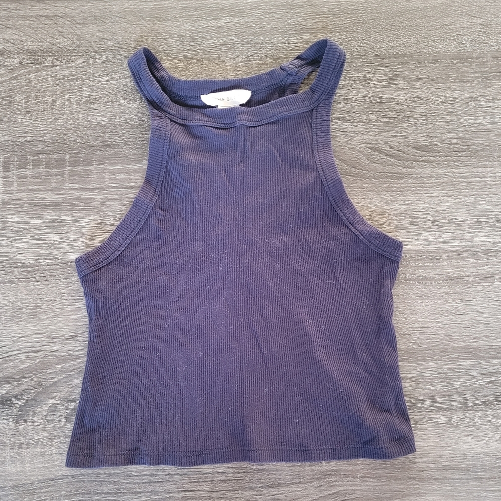 Lime Blue Cropped Tank